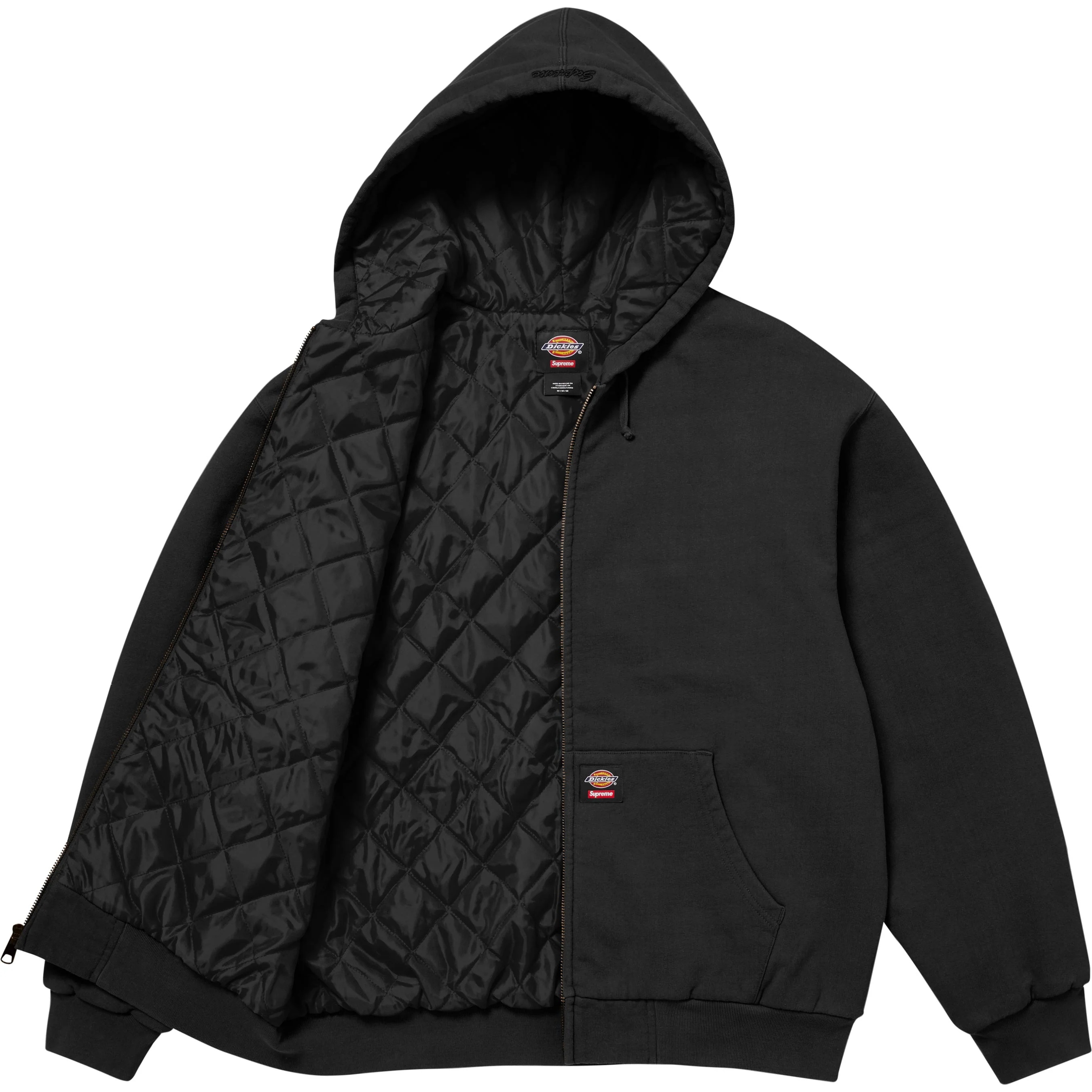 Supreme®/Dickies® Quilted Lined Zip Up Hooded Sweatshirt view 5